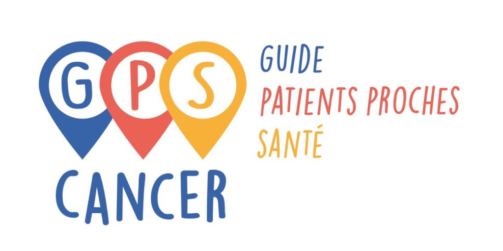 Logo de l'association GPS Cancer dont le sigle signifie Guide Patients Proches Santé.