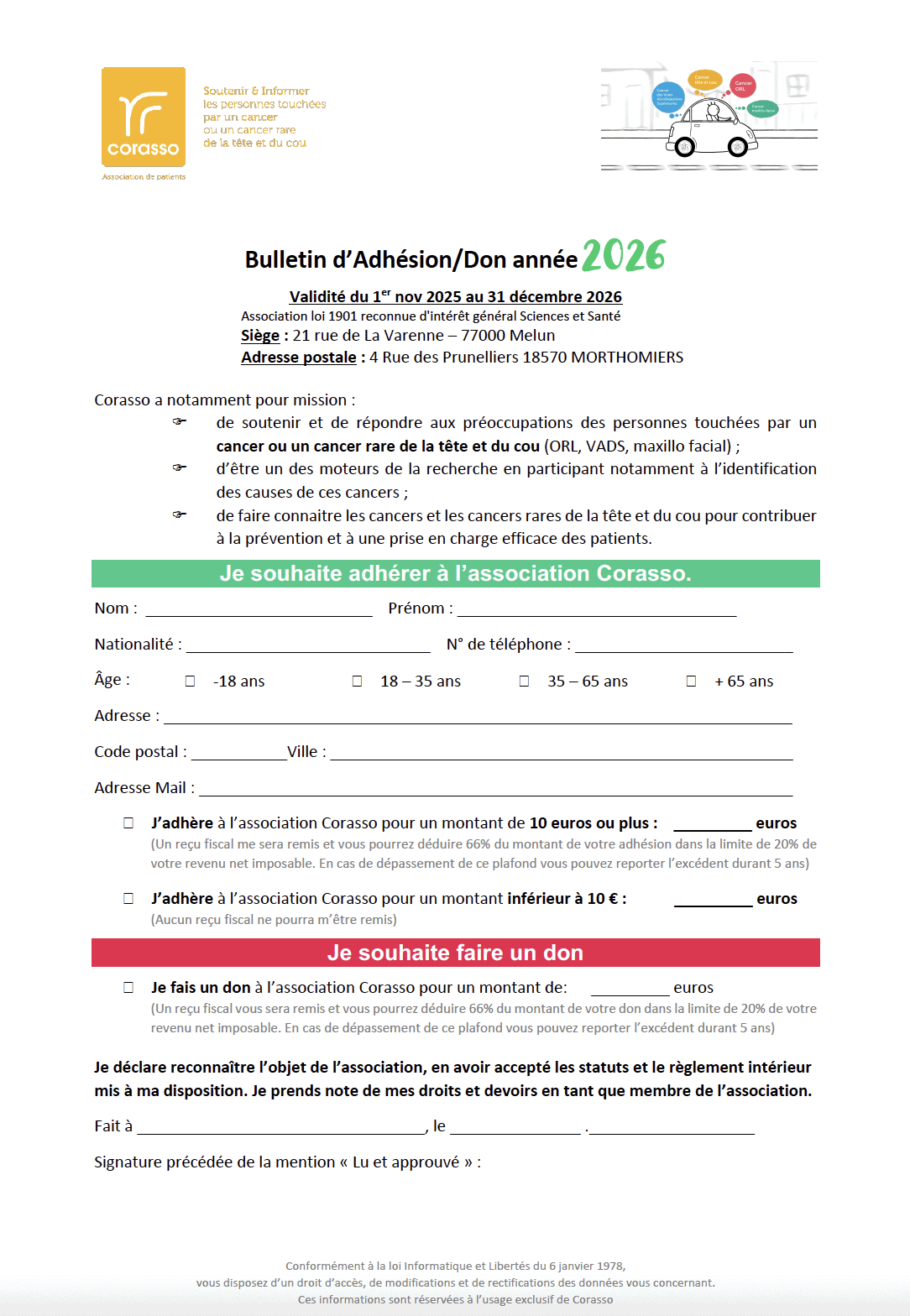 couverture bulletin adhésion 2026
